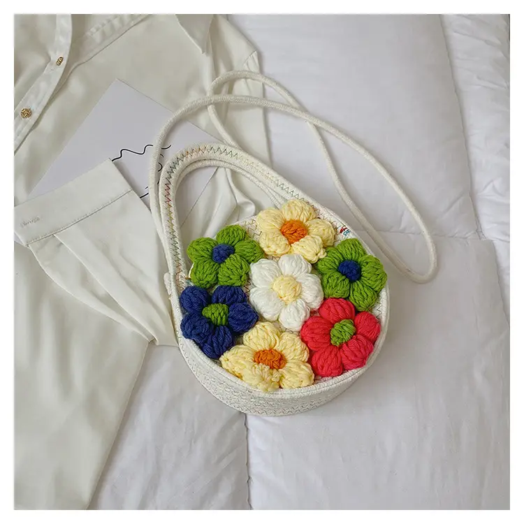 Women's Colorful Crochet Floral Handbag Blue 2026 — feature 33