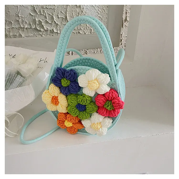 Women's Colorful Crochet Floral Handbag Blue 2026 — feature 34
