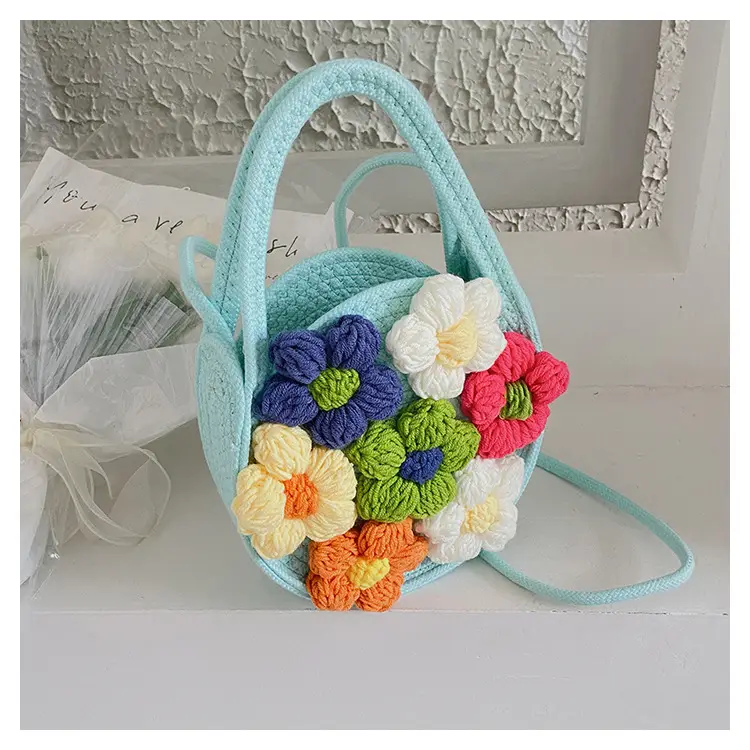 Women's Colorful Crochet Floral Handbag Blue 2026 — feature 35