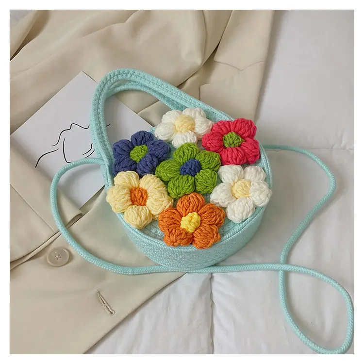 Women's Colorful Crochet Floral Handbag Blue 2026 — feature 36