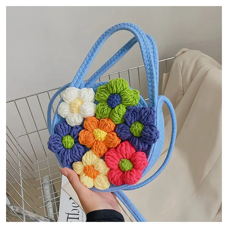 Women's Colorful Crochet Floral Handbag Blue 2026 — feature 37