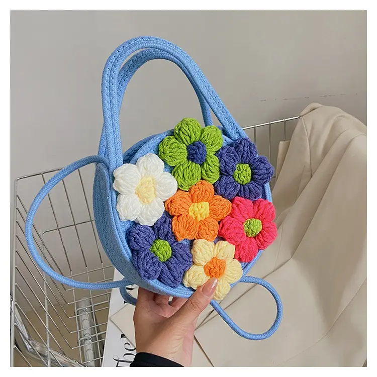Women's Colorful Crochet Floral Handbag Blue 2026 — feature 38