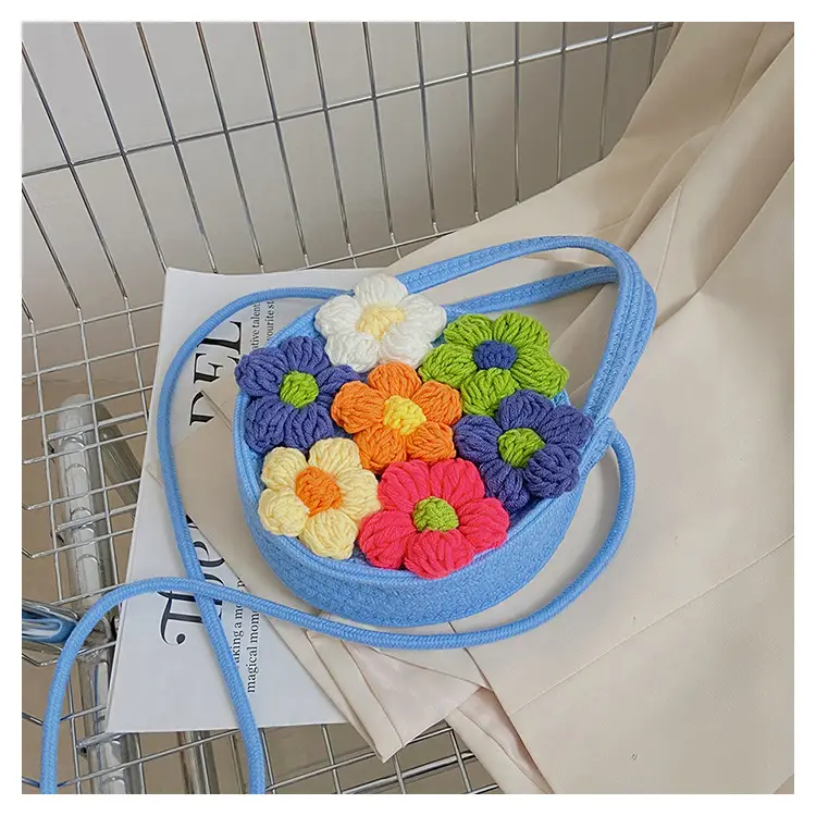 Women's Colorful Crochet Floral Handbag Blue 2026 — feature 39