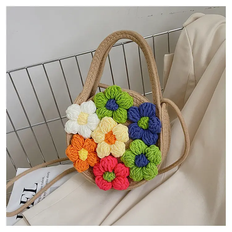 Women's Colorful Crochet Floral Handbag Blue 2026 — feature 41