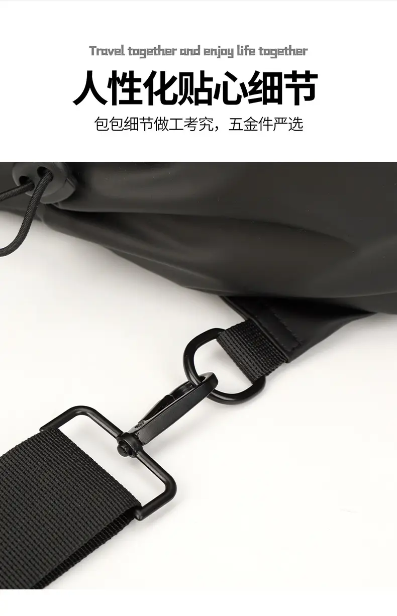 Men's Black Crossbody Backpack Large Capacity Foreign Trade — feature 11