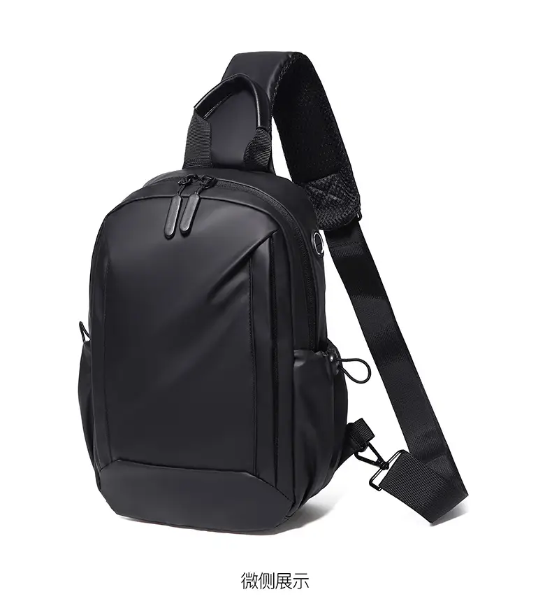 Men's Black Crossbody Backpack Large Capacity Foreign Trade — feature 21