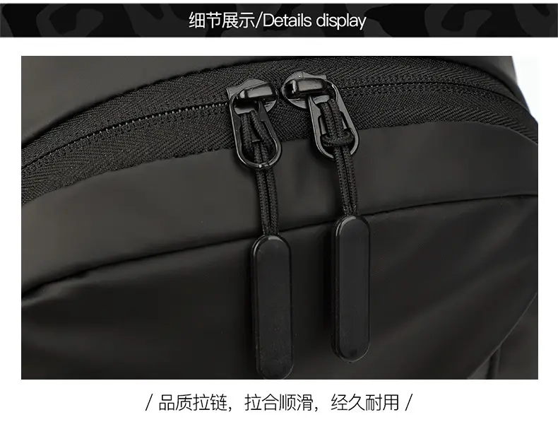 Men's Black Crossbody Backpack Large Capacity Foreign Trade — feature 25