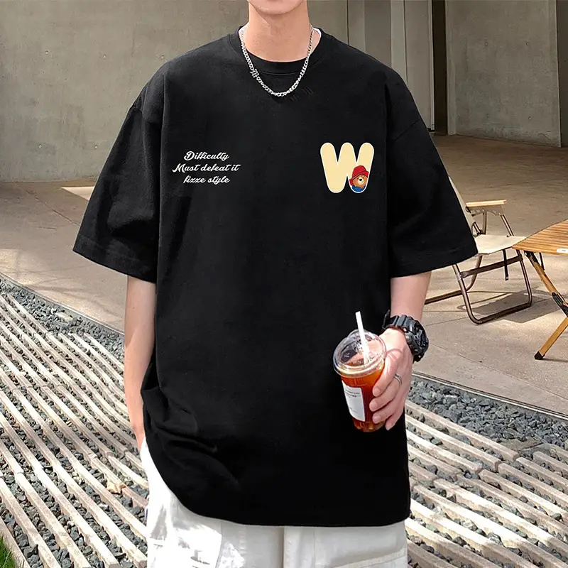 Men Bear Printed Cotton T-Shirt Summer 2024 - Image 8