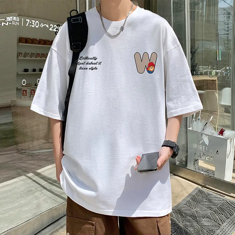 Men Bear Printed Cotton T-Shirt Summer 2024 - Image 9