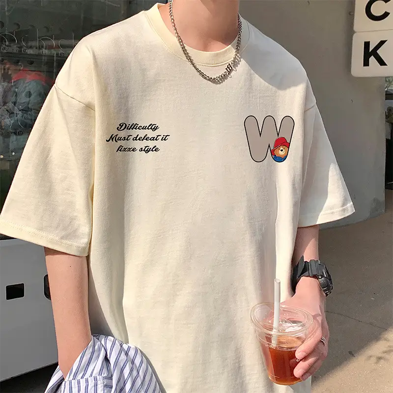 Men Bear Printed Cotton T-Shirt Summer 2024 - Image 10