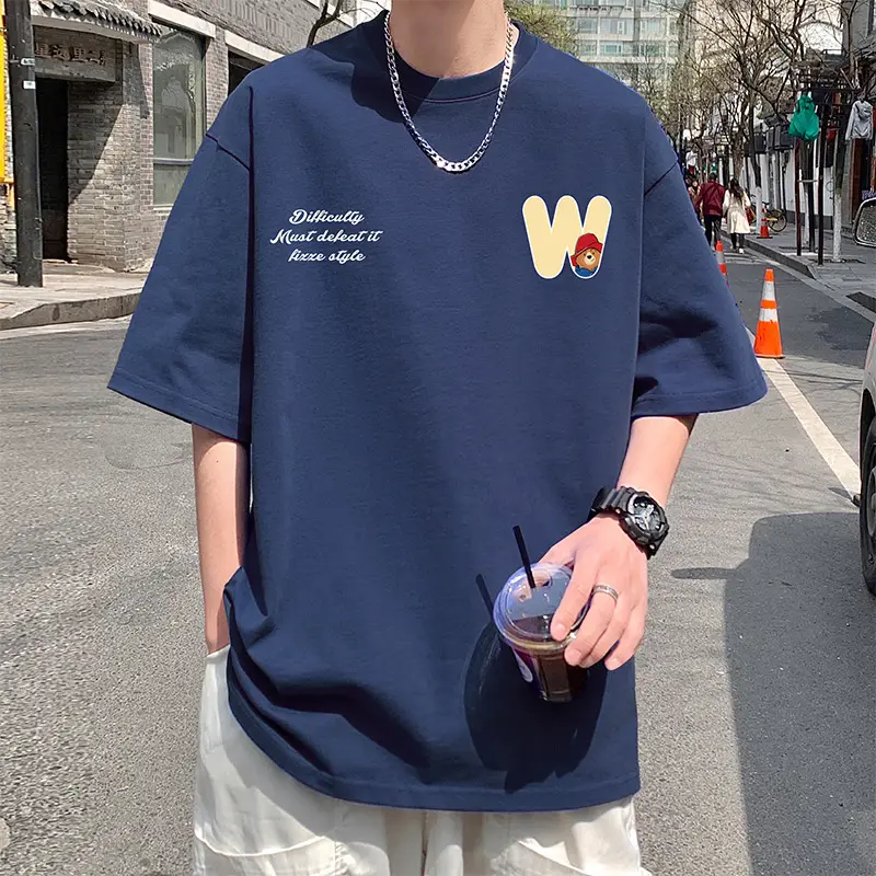 Men Bear Printed Cotton T-Shirt Summer 2024 - Image 3