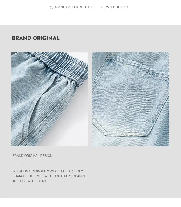 Men Light Blue Denim Shorts Mid-Length Casual Washed — feature 6