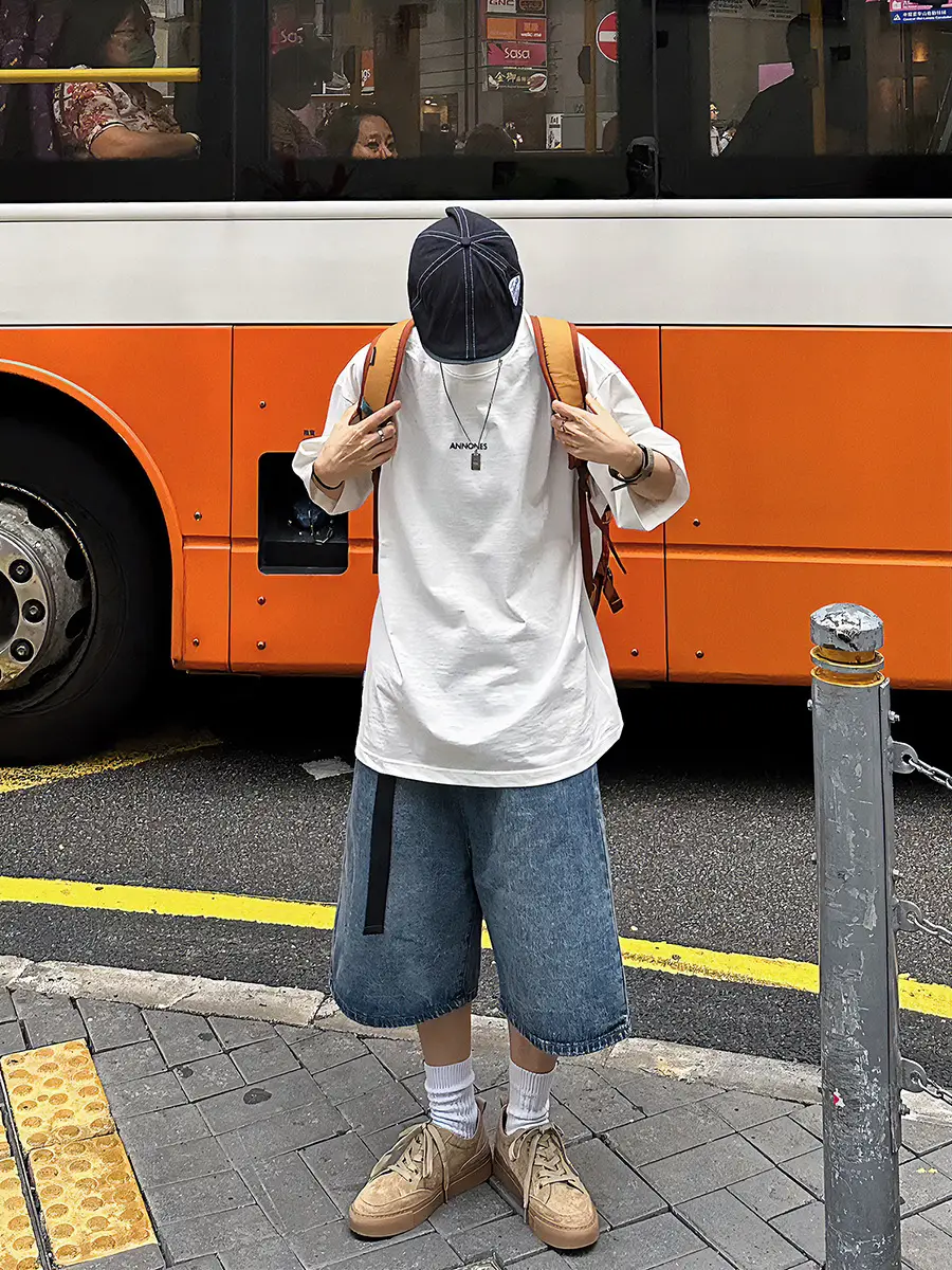 Denim Five Point Shorts Belted Summer Washed — feature 20