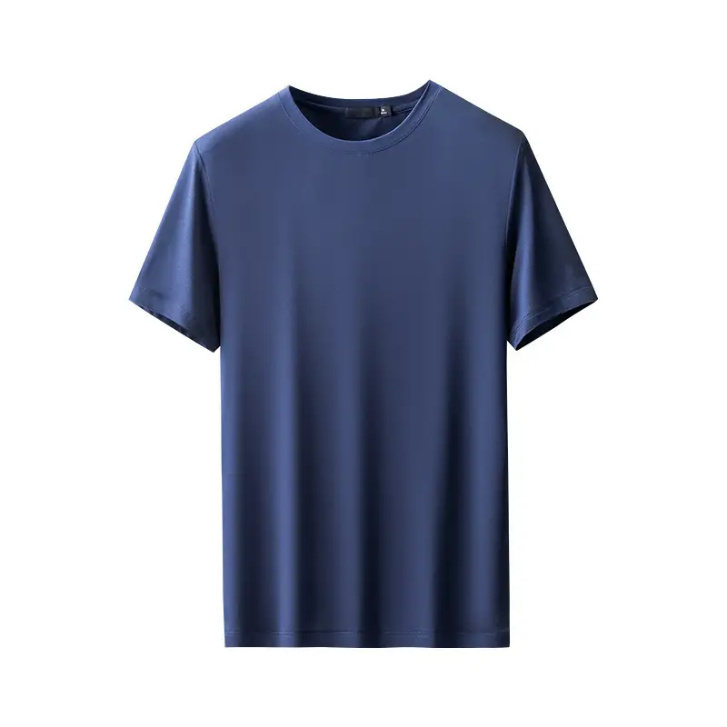 Men Grey Round Neck T-Shirt with Logo Print - Image 5