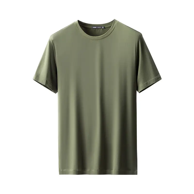 Men Grey Round Neck T-Shirt with Logo Print - Image 6