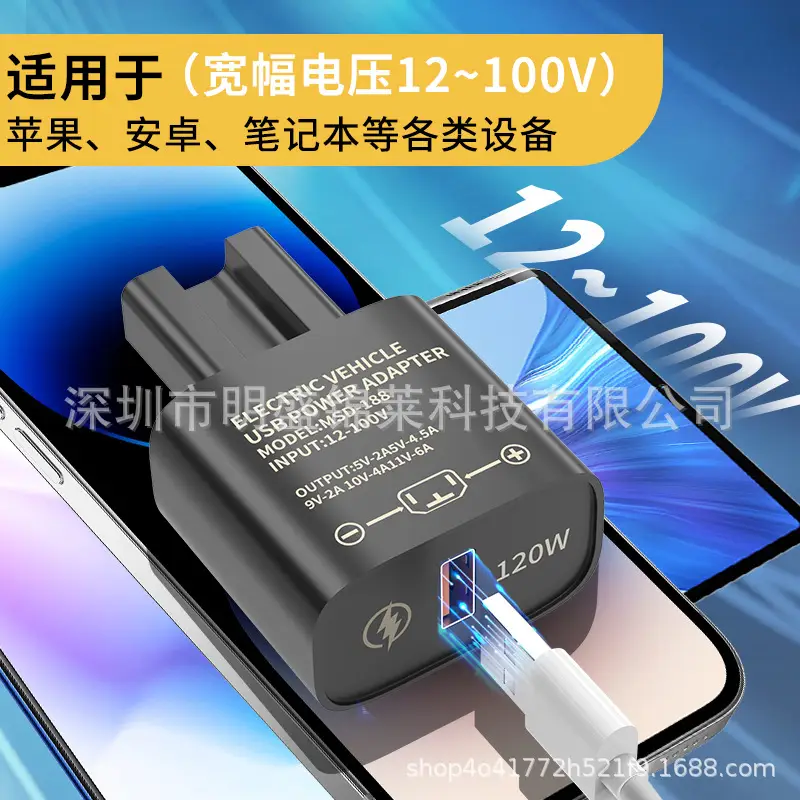 Electric Car USB Charger 12-120V 12W - Image 8