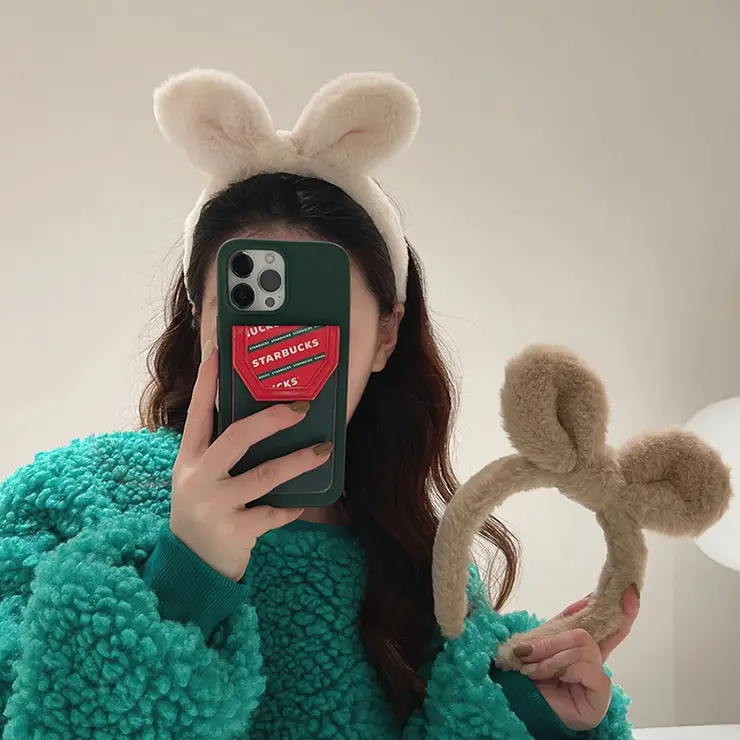 Plush Rabbit Bow Headband for Women - Image 3