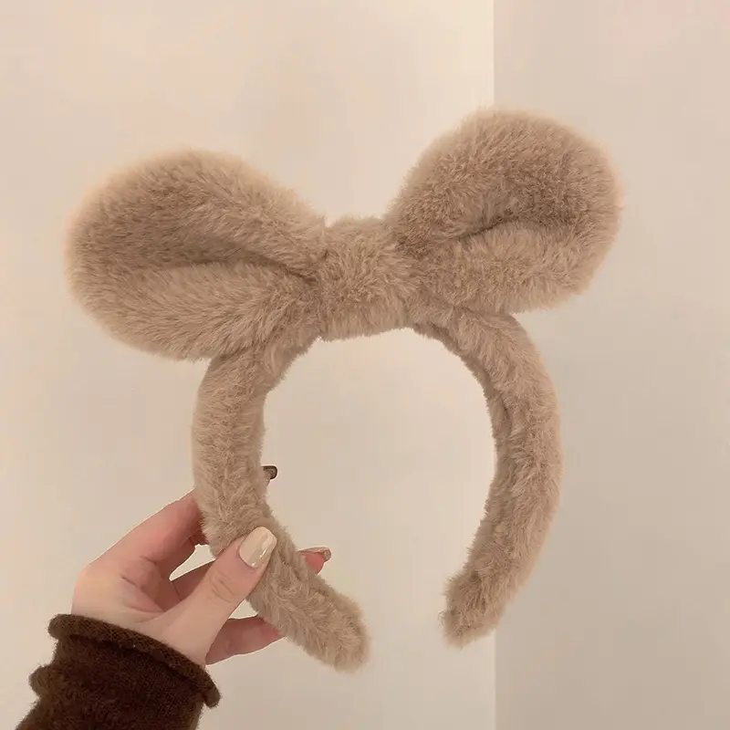 Plush Rabbit Bow Headband for Women - Image 5