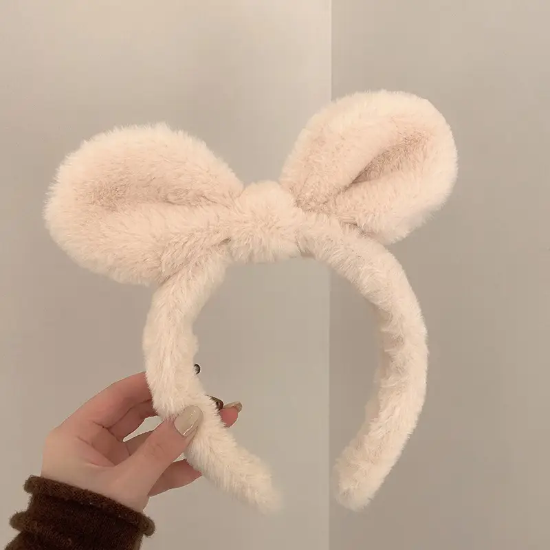 Plush Rabbit Bow Headband for Women - Image 6