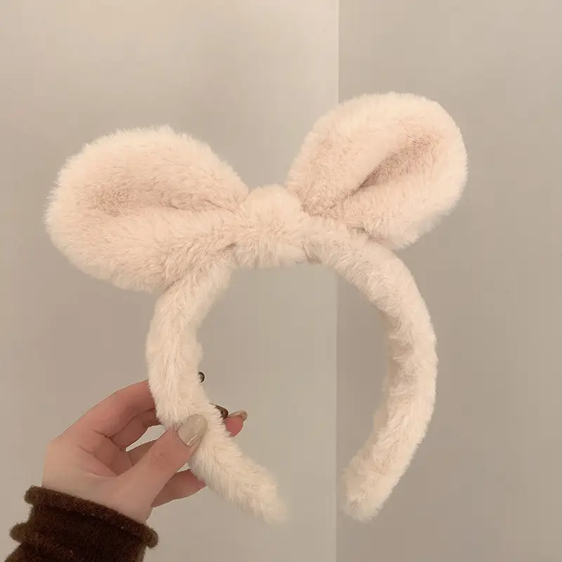 Plush Rabbit Bow Headband for Women - Image 2