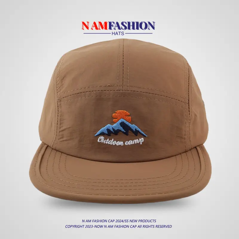 Korean Style Camping Cap Women Tan Mountain Embroidered — feature 10