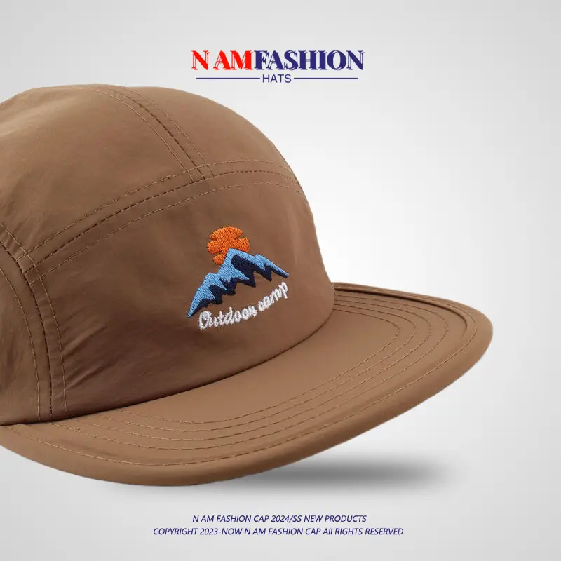 Korean Style Camping Cap Women Tan Mountain Embroidered — feature 16