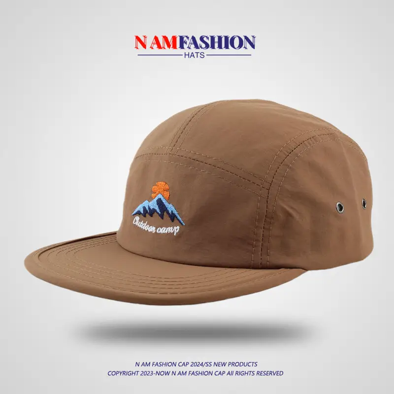 Korean Style Camping Cap Women Tan Mountain Embroidered — feature 8
