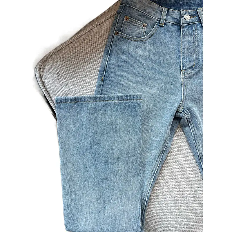 Men Light Blue Flared Denim Jeans 2026 - Image 6
