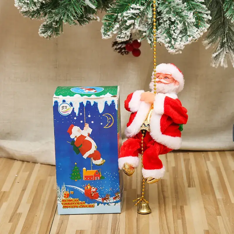 Plush Electric Santa Claus Hanging Ornament for Kids - Image 4
