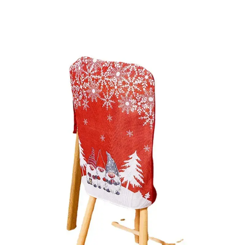 Christmas Chair Covers Santa Claus Cotton Cover Red White - Image 6