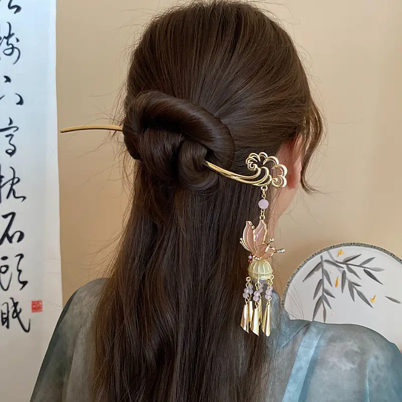 New Chinese Butterfly Tassel Hairpin for Women — feature 6