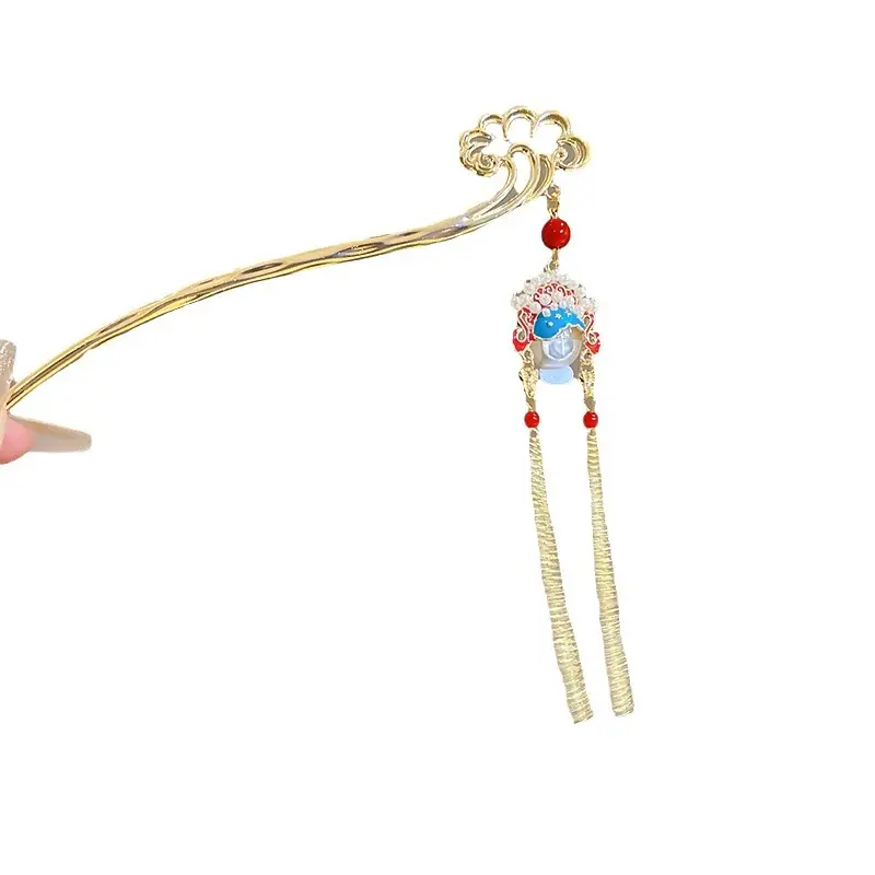 Beijing Opera Face Hairpin Women Antique Hanfu Headwear