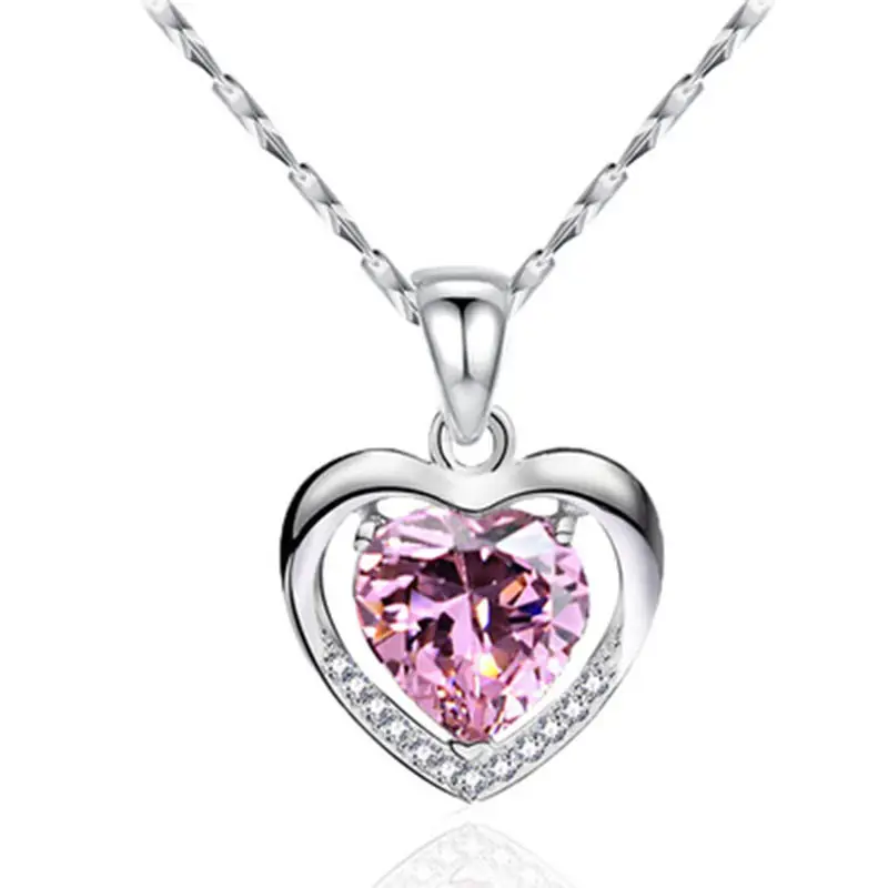 Navy Heart Necklace Women Korean Style Light Luxury Niche Heart Pendant Simple Elegant Collarbone Chain suit Wholesale - Image 7