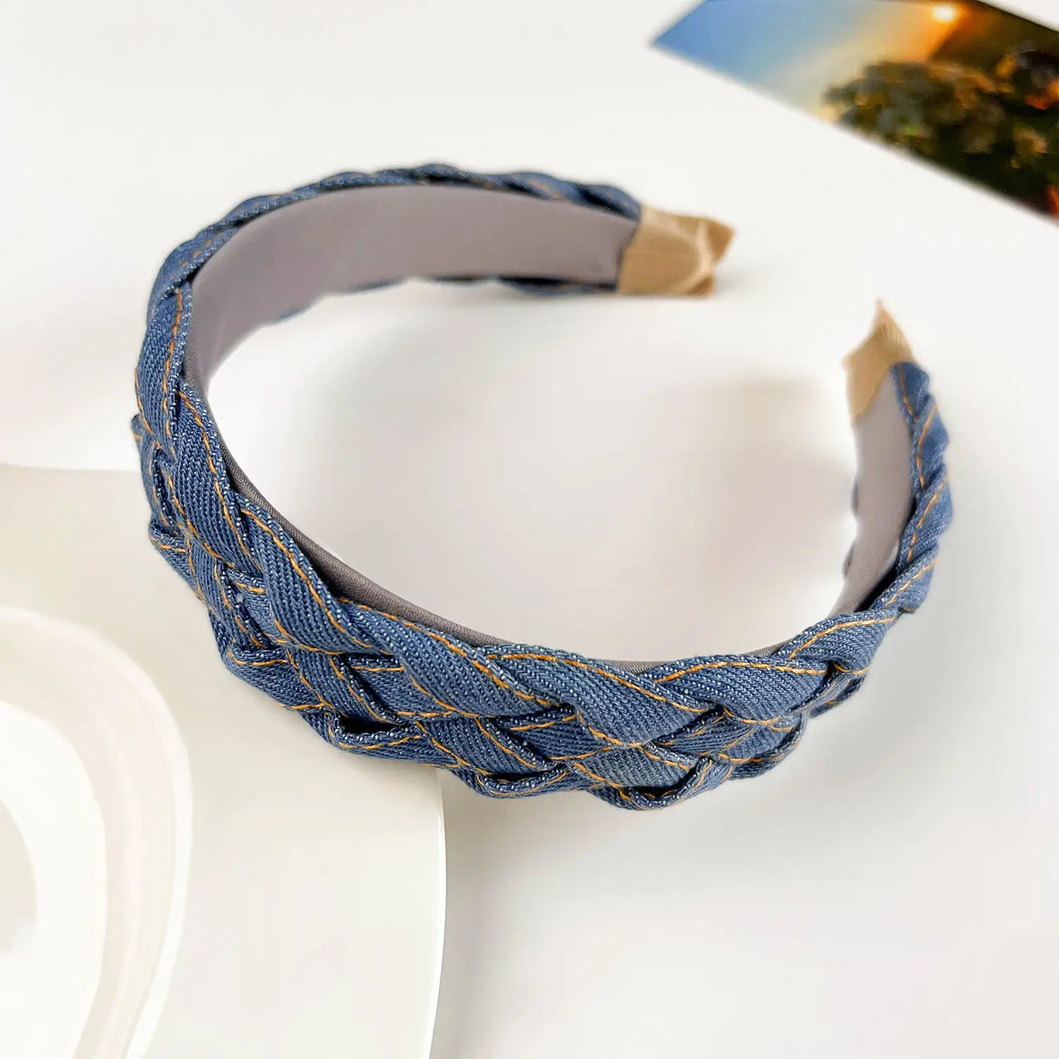 Retro Denim Woven Hair Band 49g173oz High Cranial Top
