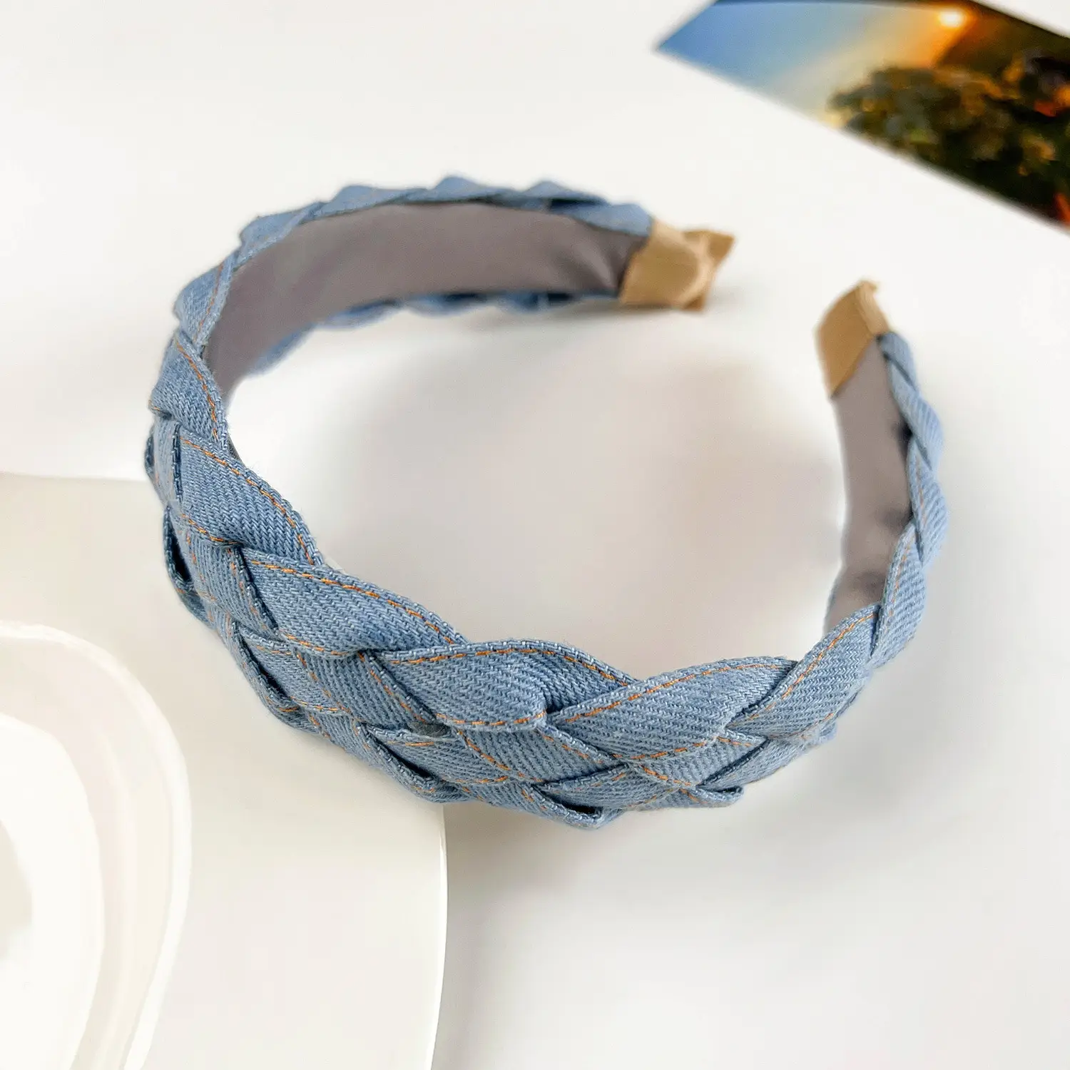 Retro Denim Woven Hair Band 49g173oz High Cranial Top