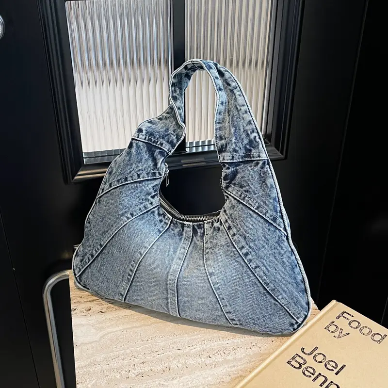 Retro Denim Patchwork Shoulder Bag Women 2026 - Image 3