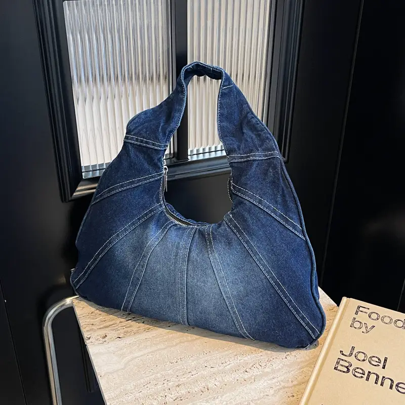 Retro Denim Patchwork Shoulder Bag Women 2026 - Image 4