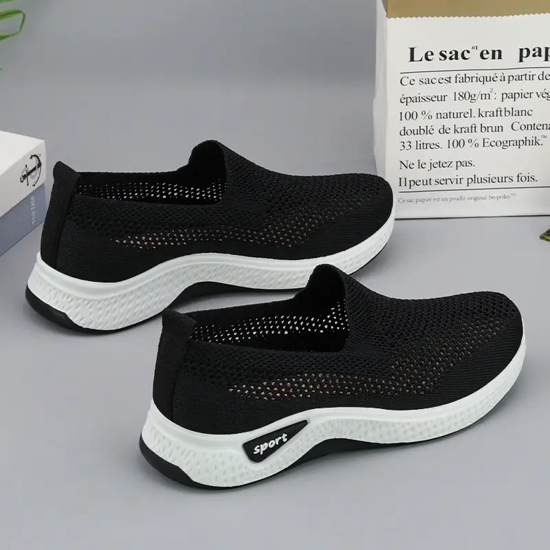 Women's Shoes 2025 New Cross-Border Foreign Trade Women's Casual Shoes Mom Shoes Sock Shoes Mesh Shoes Soft-Soled Sneakers for Women - Image 5