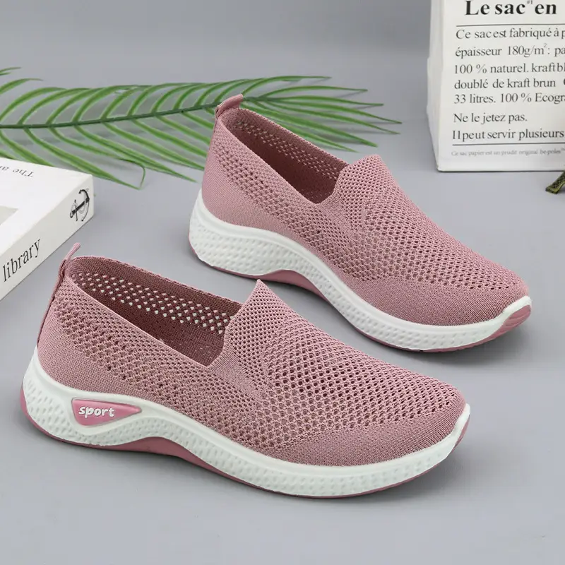 Women's Shoes 2025 New Cross-Border Foreign Trade Women's Casual Shoes Mom Shoes Sock Shoes Mesh Shoes Soft-Soled Sneakers for Women - Image 3
