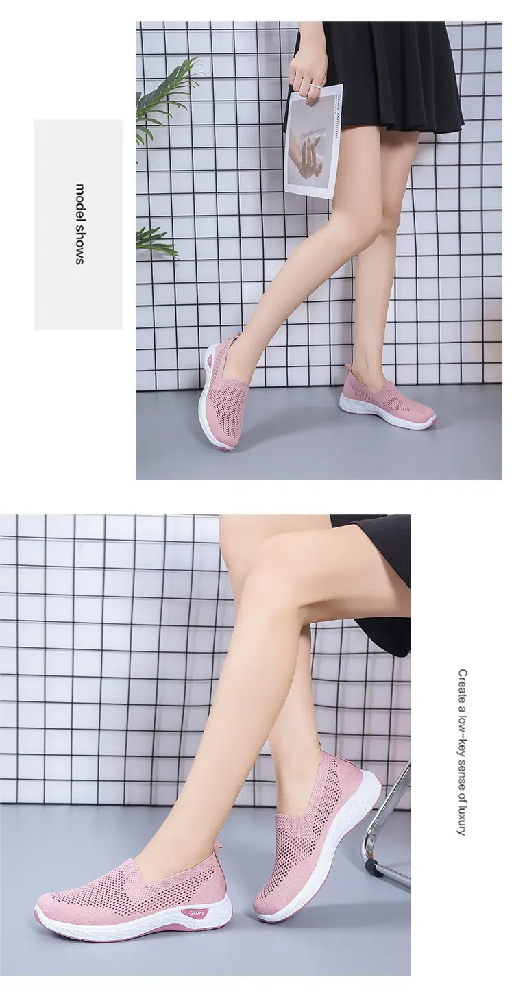 Women's Shoes 2025 New Cross-Border Foreign Trade Women's Casual Shoes Mom Shoes Sock Shoes Mesh Shoes Soft-Soled Sneakers for Women — feature 13