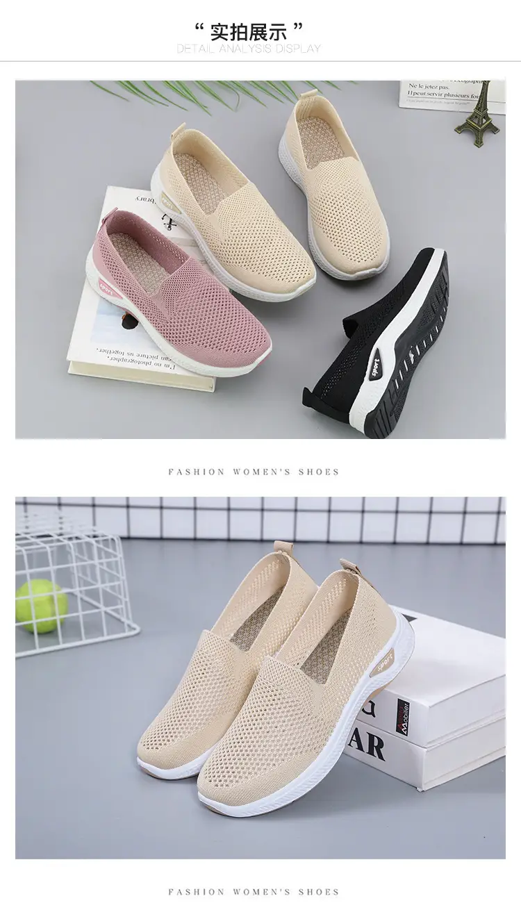 Women's Shoes 2025 New Cross-Border Foreign Trade Women's Casual Shoes Mom Shoes Sock Shoes Mesh Shoes Soft-Soled Sneakers for Women — feature 22