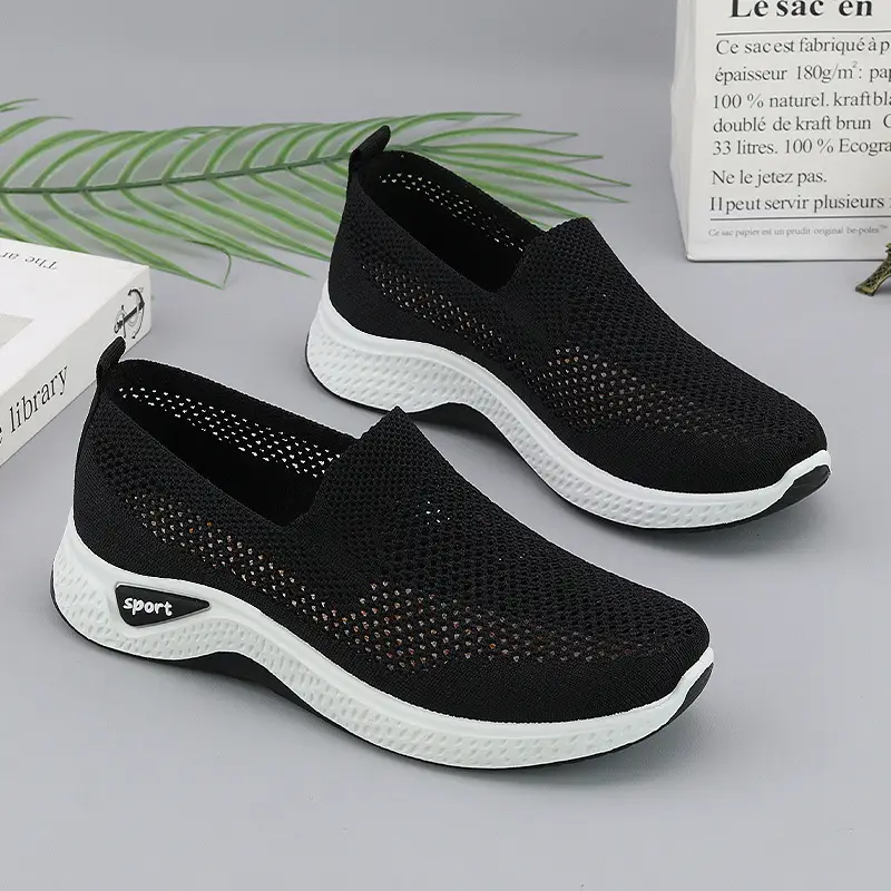 Women's Shoes 2025 New Cross-Border Foreign Trade Women's Casual Shoes Mom Shoes Sock Shoes Mesh Shoes Soft-Soled Sneakers for Women - Image 2