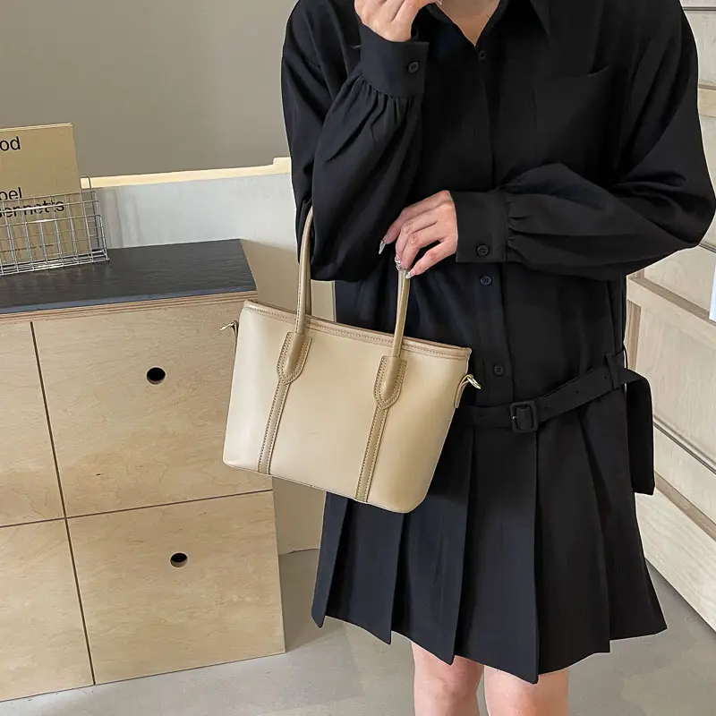 Women's Korean Style Shoulder Bag 2024 Summer Beige - Image 3