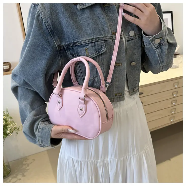 Cute White Pom Pom Shoulder Bag for Women
