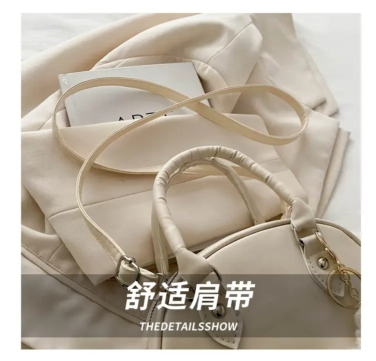 Cute White Pom Pom Shoulder Bag for Women — feature 6