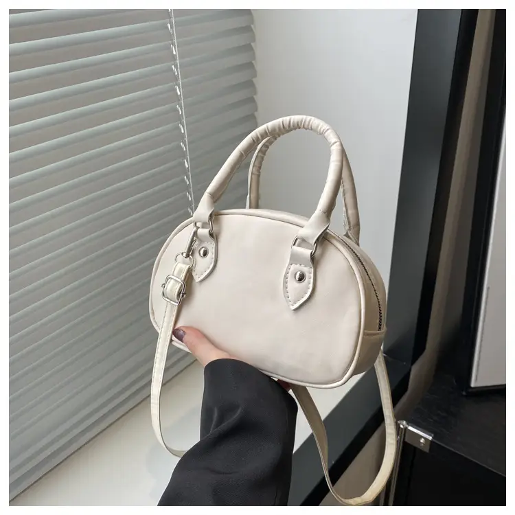 Cute White Pom Pom Shoulder Bag for Women