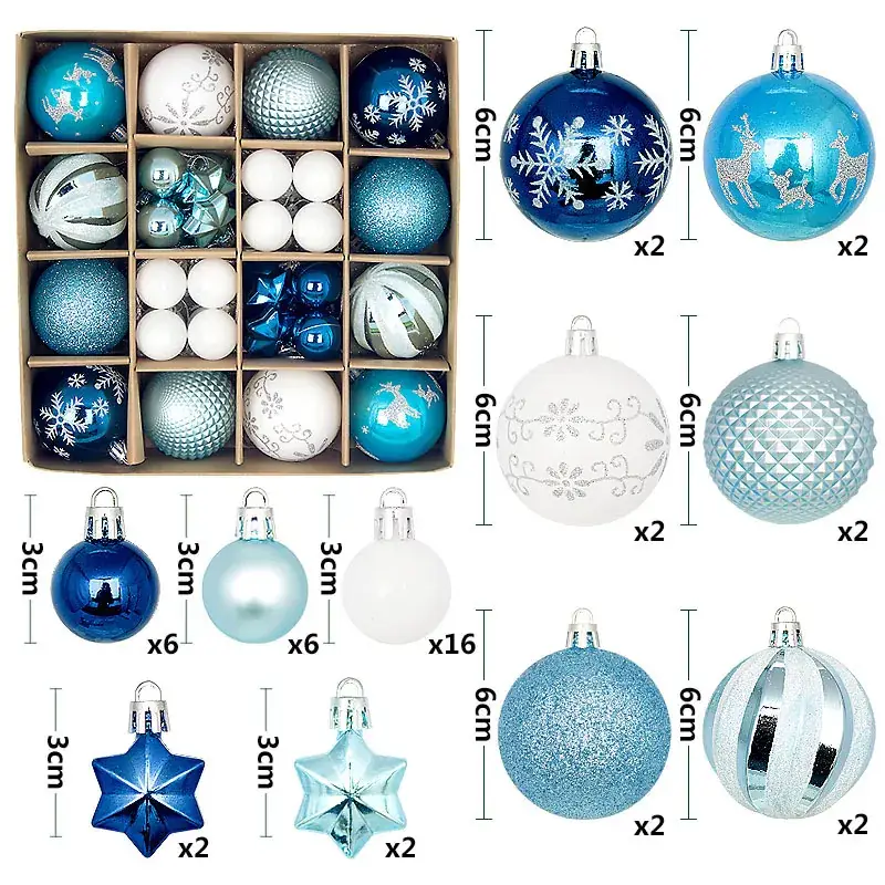 Christmas Ball Decorations Set of 100 Colors