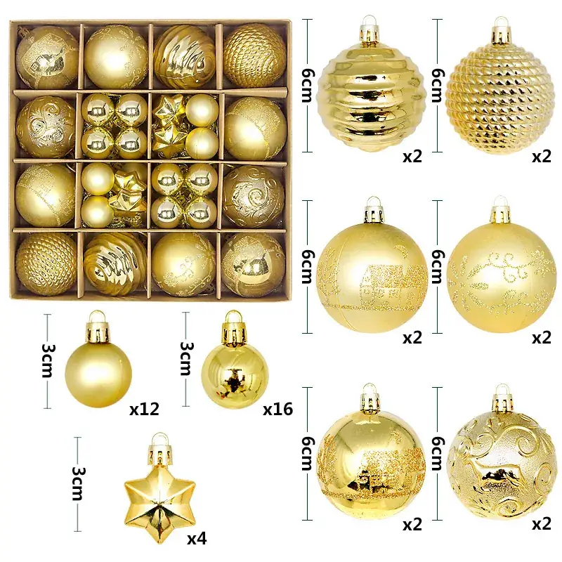Christmas Ball Decorations Set of 100 Colors