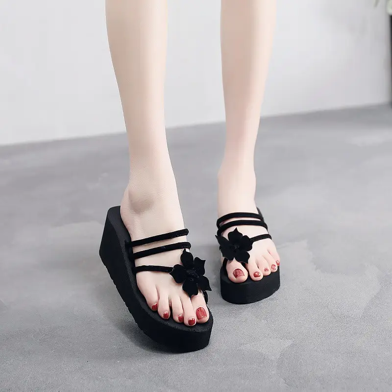 Women's Shoes Women's Slippers Women's Flip-flops Women's Slippers Summer Wholesale Factory K-style Beach Students Outer Wear High Thick Soles - Image 3
