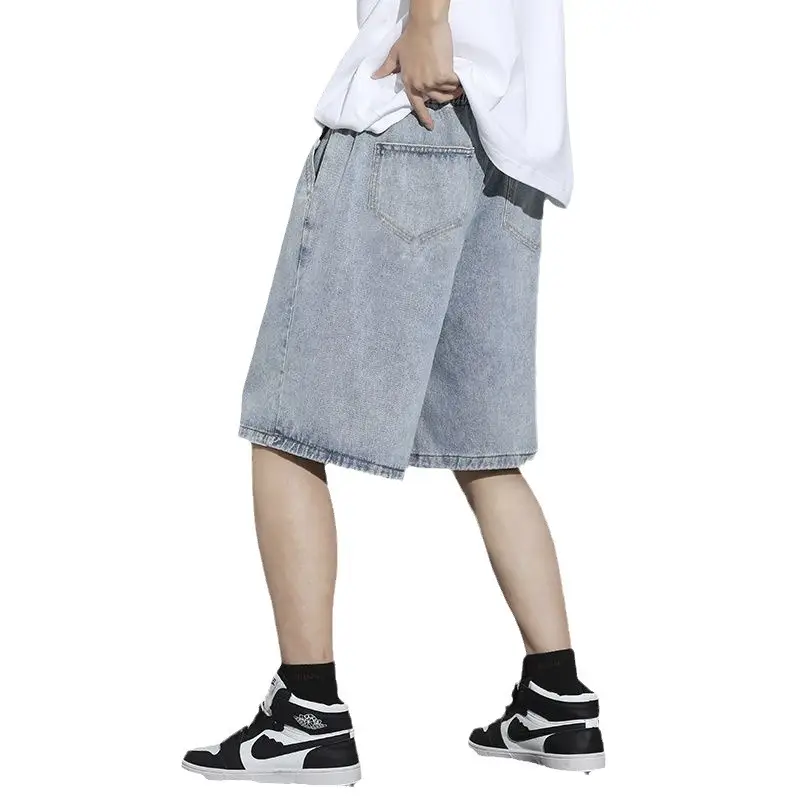 Men's American Style Denim Shorts Mid-Length Washed - Image 17